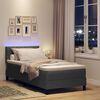 vidaXL Boxspring bed met matras met LED Donkergrijs 90 x 190 cm Stof