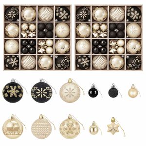 vidaXL Kerstballen set 88 st Zwart en Goud &Oslash; 6 cm Kunststof