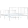 vidaXL Bedframe met hoofd- en voeteneinde metaal wit 140x190 cm