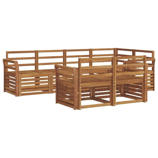vidaXL Sofa-Sets 7 pcs Naturel Massief Acaciahout