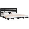 vidaXL Bedframe massief grenenhout zwart 140x190 cm