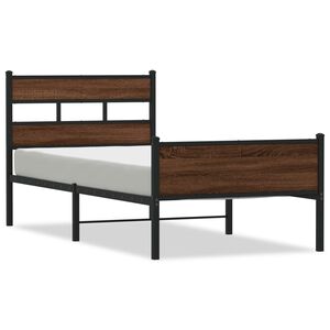 vidaXL Bedframe zonder matras bewerkt hout bruin eikenkleur 80x200 cm