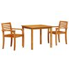 vidaXL Tuin eettafelset 3 pcs Bruin Massief Acaciahout