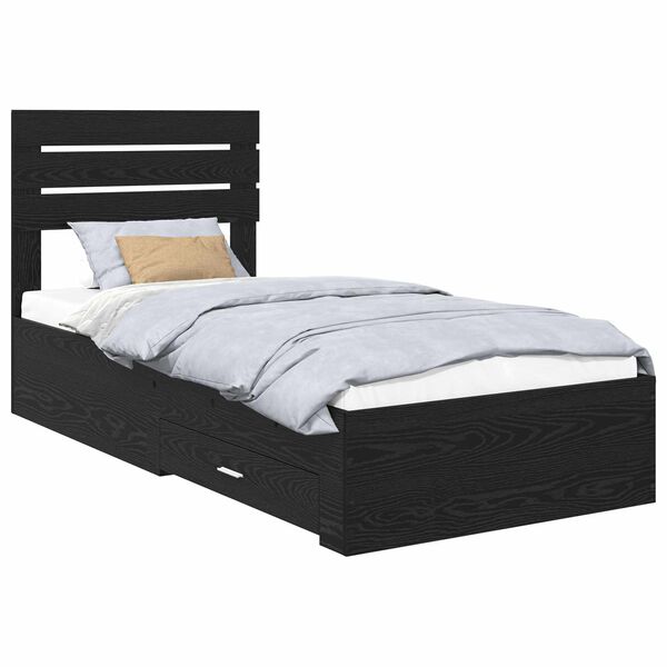 vidaXL Bedframe met lade met hoofdeinde met opslag Bewerkt hout