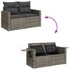 vidaXL Tuinbankenset met kussen 10 pcs Grijs poly rattan