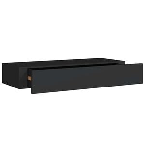 vidaXL Wandschap met lade 60x23,5x10 cm MDF zwart