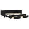 vidaXL Slaapbank met onderschuifbed en lades 80x200 cm stof zwart