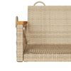 vidaXL Schommelbank 109x62x40 cm poly rattan beige