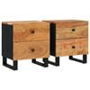 vidaXL Nachtkastjes 2 st 40x33x46 cm massief acaciahout