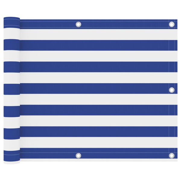 vidaXL Balkonscherm 75x500 cm oxford stof wit en blauw