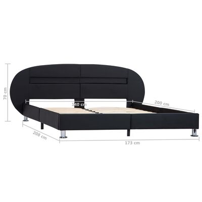 vidaXL Bedframe met LED kunstleer zwart 140x200 cm