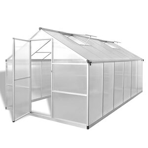 vidaXL Tuinkas versterkt aluminium met basisframe 9,025 m&sup2;
