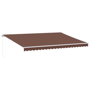 vidaXL Luifel handmatig uittrekbaar met LED 500x350 cm bruin