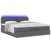 vidaXL Ottoman bed met matrassen en LED's 200x200cm stof donkergrijs