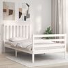 vidaXL Bedframe met hoofdbord massief hout wit 100x200 cm