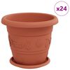 vidaXL Plantenpotten 24 st Baksteenrood &Oslash; 26 x 21.5 cm Kunststof