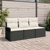 vidaXL Tuin Sofa Set met kussen met opslag 3 pcs Zwart Poly riet
