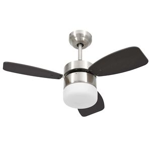 vidaXL Plafondventilator met lamp afstandsbediening 76 cm donkerbruin