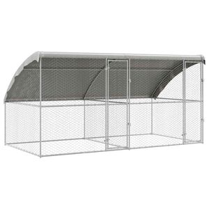 vidaXL Hondenhok 2 pcs Zilver 4 x 2 x 2 m Gegalvaniseerd staal