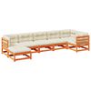 vidaXL 7-delige Loungeset met kussens massief grenenhout wasbruin