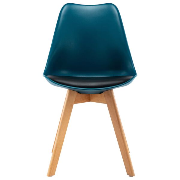 vidaXL Eetkamerstoelen 2 st kunstleer turquoise en zwart