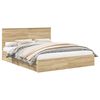 vidaXL Opslag bed met lade Sonoma Eiken 160 x 200 cm Bewerkt hout