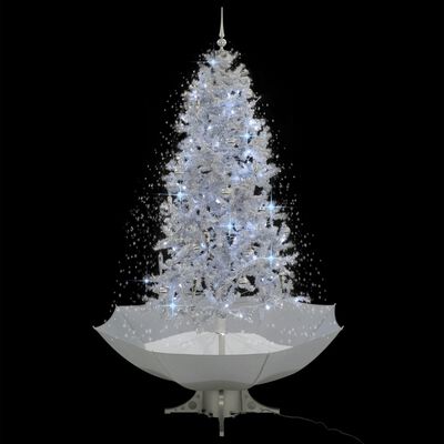 vidaXL Kerstboom sneeuwend met paraplubasis 190 cm wit