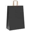 vidaXL Papieren zakken 250 st met hengsels 32x17x44 cm zwart
