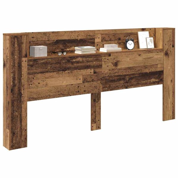 vidaXL Hoofdbord met plank Oud Hout 200 x 15 x 103,5 cm Bewerkt hout