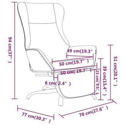vidaXL Relaxstoel met voetensteun glanzend kunstleer bruin