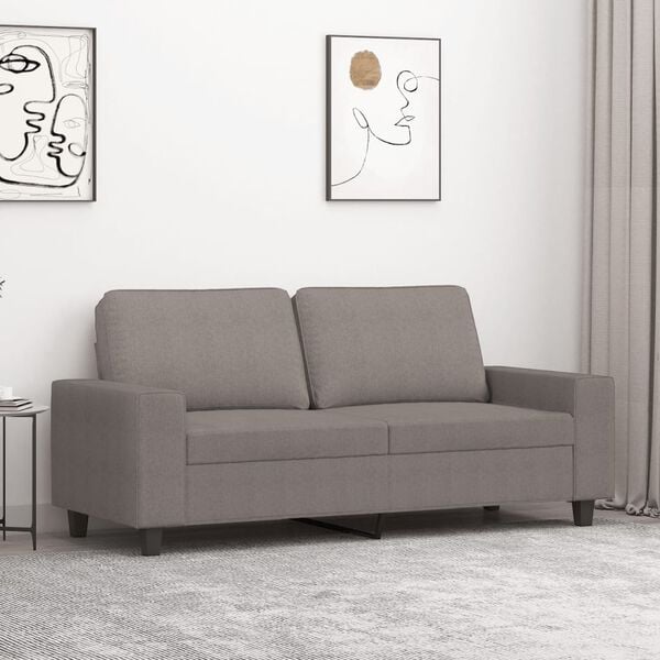 vidaXL Tweezitsbank 140 cm stof taupe