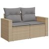 vidaXL 5-delige Loungeset met kussens poly rattan beige