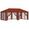 vidaXL Gazebo Hoes met Zijwanden 6 x 3 m Terracotta Polyester 190