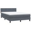 vidaXL Boxspring met matras en LED fluweel donkergrijs 160x220 cm