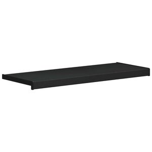 vidaXL Raamsokkel Zwart met houten nerf 80 x 35 x 4,5 cm PVC