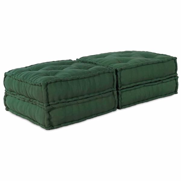 vidaXL Modulair bank 2 pcs Groen 140 x 70 x 36 cm Stof