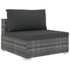 vidaXL 10-delige Loungeset met kussens poly rattan grijs