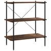 vidaXL Opbergrek 3-laags 80x40x92 cm zwart en naturel
