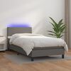 vidaXL Boxspring met matras en LED kunstleer grijs 80x200 cm