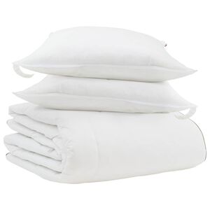 vidaXL Winter Dekbed met kussen 3 st Wit Donsveertjes