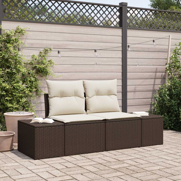 vidaXL Tuinbank Bruin 123 x 62 x 69cm poly rattan