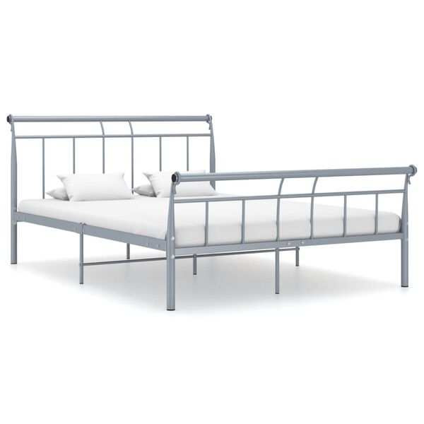 vidaXL Bedframe metaal grijs 140x200 cm