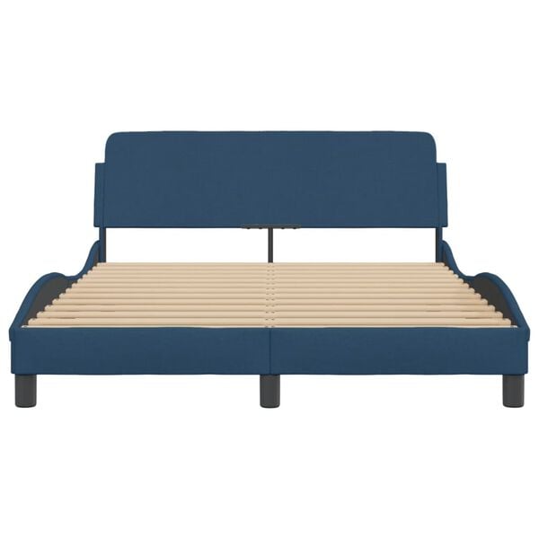 vidaXL Bedframe met hoofdeinde "Dover" 120x200 cm stof blauw