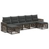 vidaXL Tuinbankenset 7 pcs Grijs en Donkergrijs poly rattan