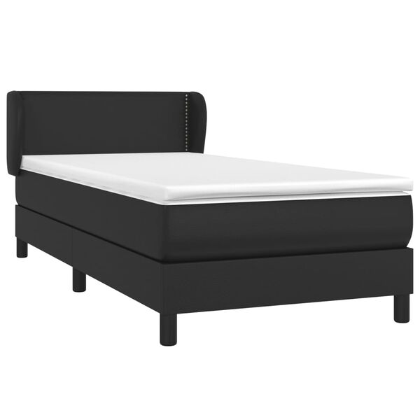 vidaXL Boxspring met matras kunstleer zwart 90x190 cm