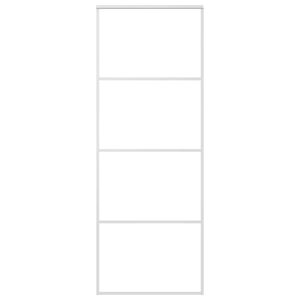 vidaXL Schuifdeur 76x205 cm mat ESG-glas en aluminium wit