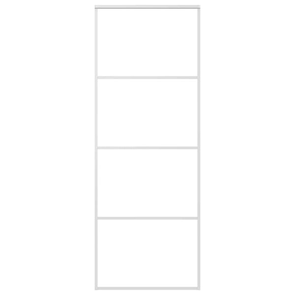 vidaXL Schuifdeur 76x205 cm mat ESG-glas en aluminium wit