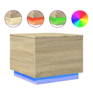 vidaXL Salontafel met LED-verlichting 50x50x40 cm sonoma eiken