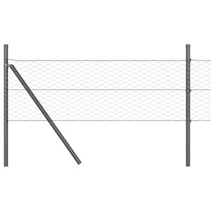 vidaXL zeshoekig gaashek met grondbevestiging 10 x 0,8 m Grijs Mesh
