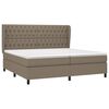 vidaXL Boxspring met matras stof taupe 200x200 cm